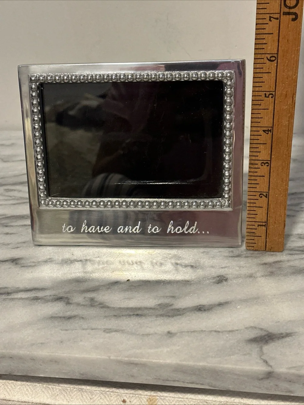 Mariposa “To Have and To Hold “ Silver Beaded Photo Frame 4x6”